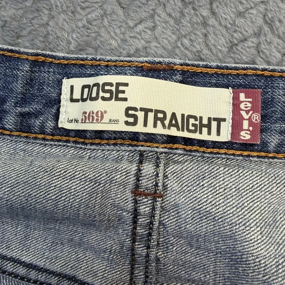 Levi's 569 Jeans Mens 42x30 Blue Y2K Loose Straight Fit Medium Wash Denim Casual